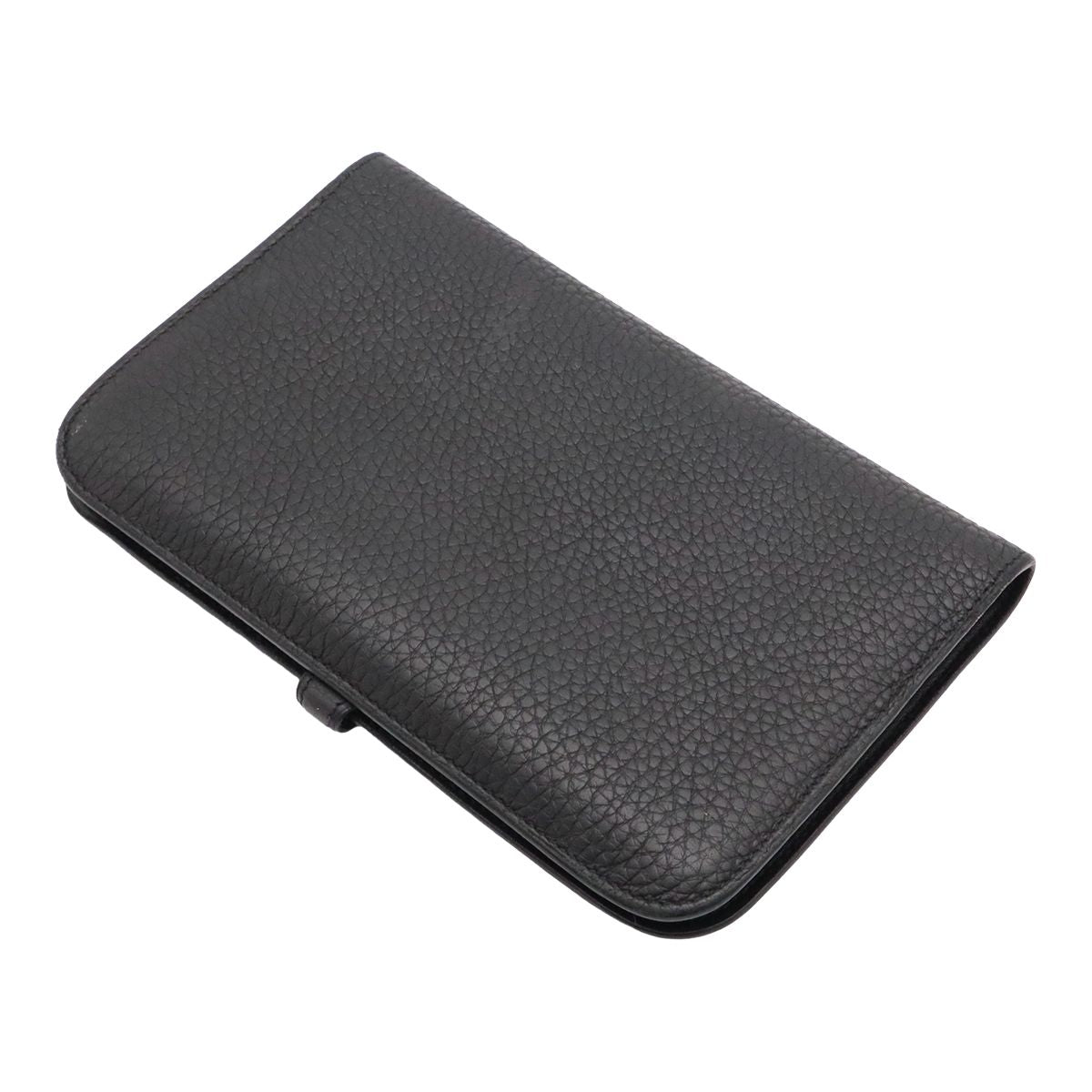 Hermes Dogon Duo GM Wallet Bifold Togo Leather Black Silver Coin — view 2
