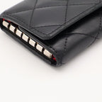 Chanel Cambon Line Key Case Calfskin Patent Black Pink Key Holder — view 3