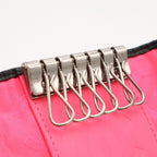 Chanel Cambon Line Key Case Calfskin Patent Black Pink Key Holder — view 6
