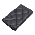 Chanel Cambon Line Key Case Calfskin Patent Black Pink Key Holder — view 2