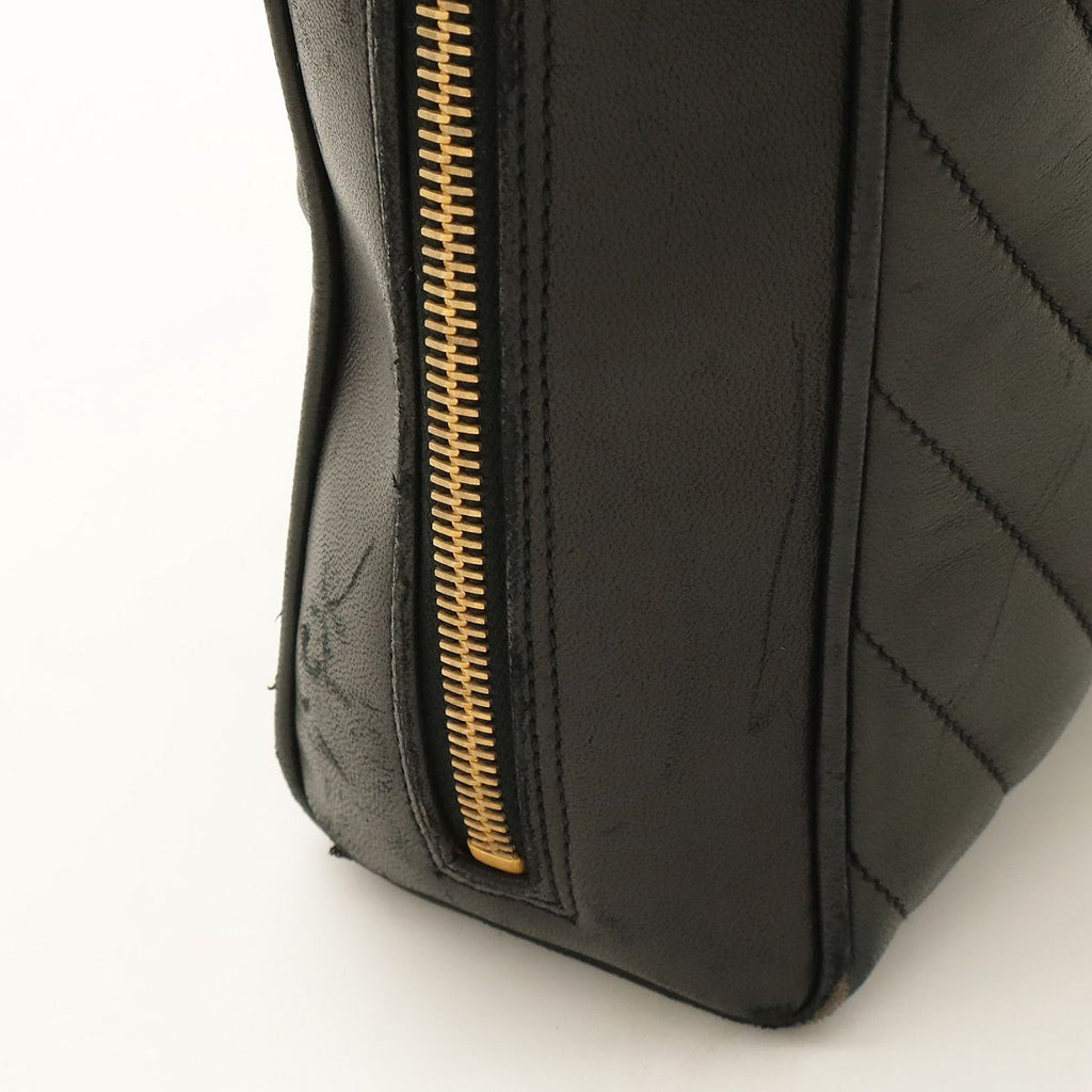 Chanel V-stitch Coco Ball Tote Bag Leather Black Gold — view 5