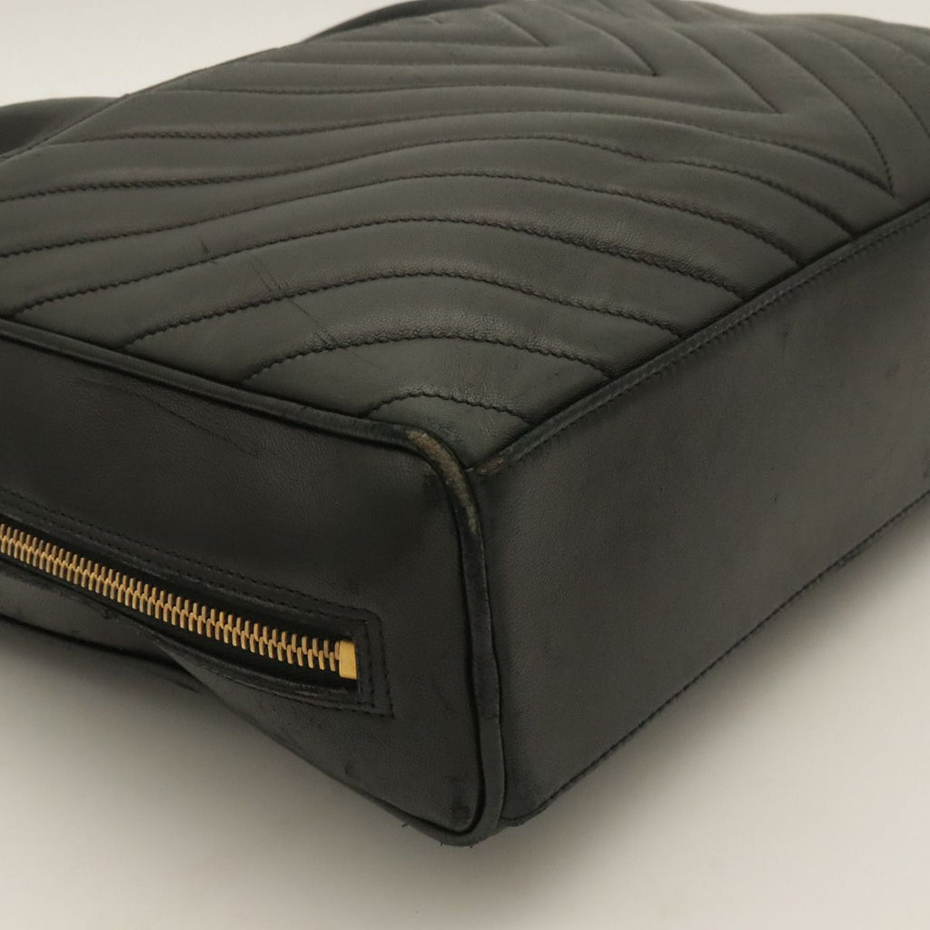 Chanel V-stitch Coco Ball Tote Bag Leather Black Gold — view 3