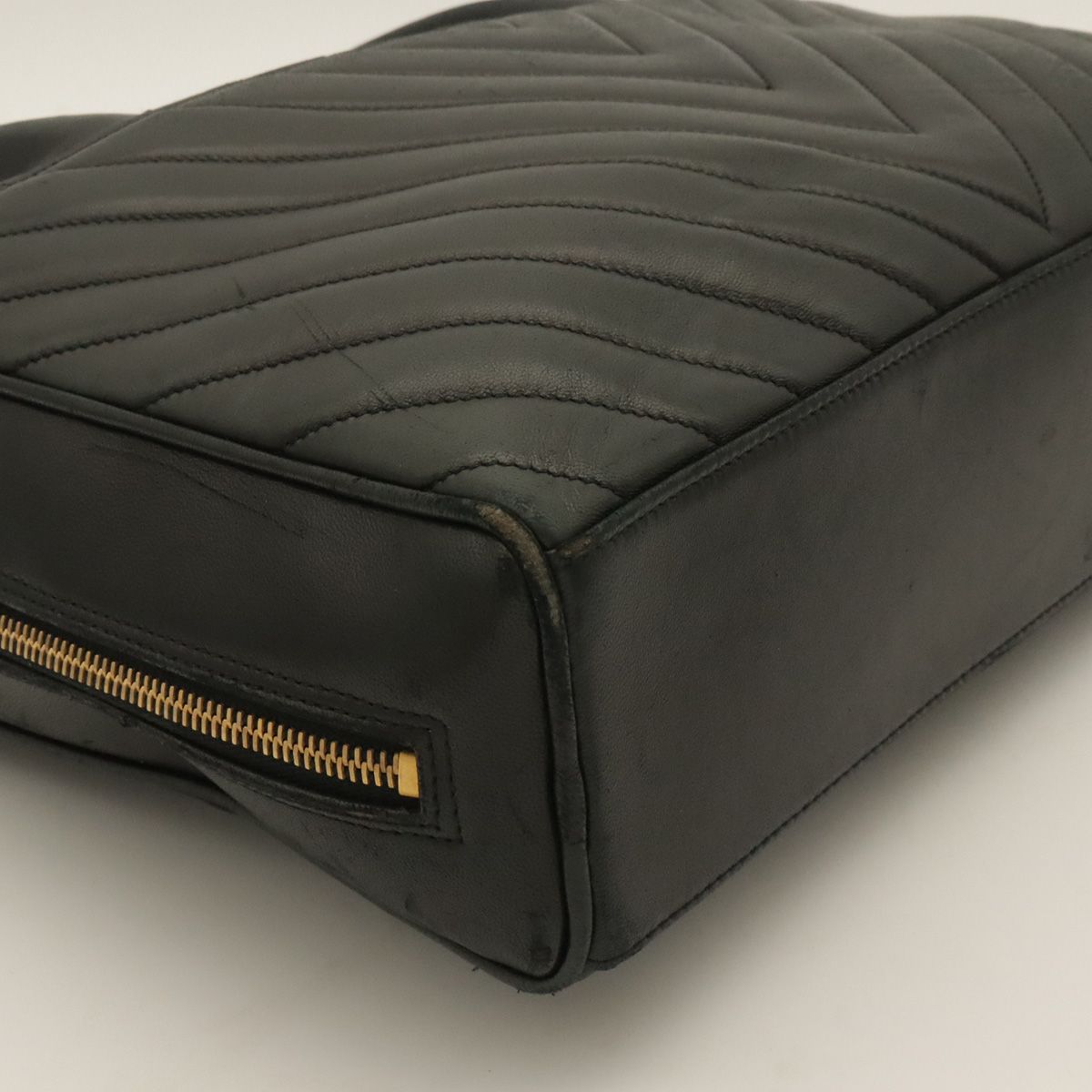 Chanel V-stitch Coco Ball Tote Bag Leather Black Gold — view 3