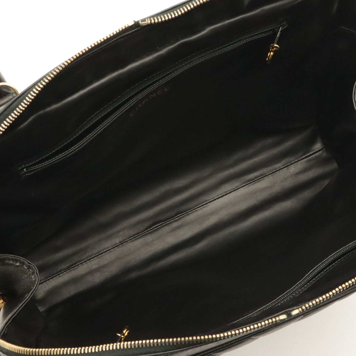 Chanel V-stitch Coco Ball Tote Bag Leather Black Gold — view 8