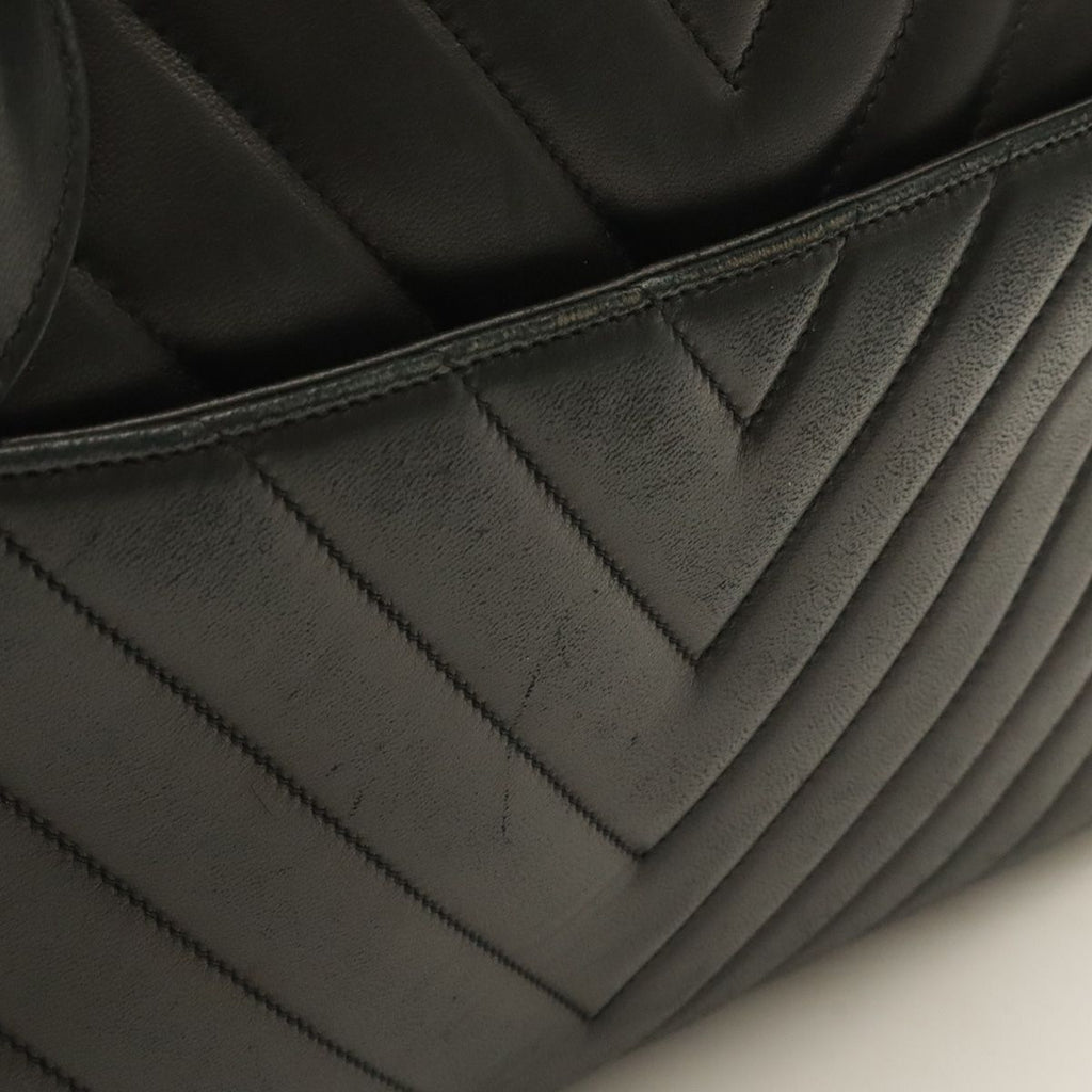 Chanel V-stitch Coco Ball Tote Bag Leather Black Gold — view 4