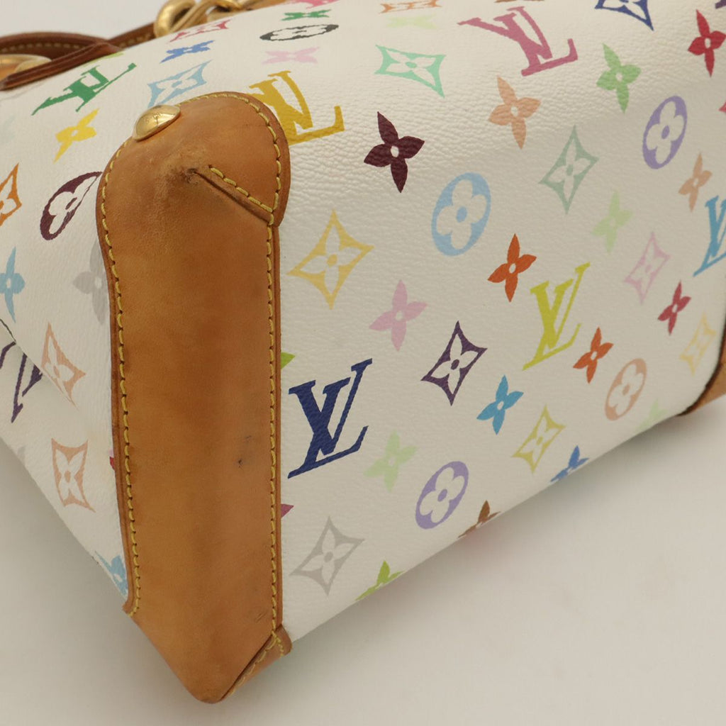 Louis Vuitton Monogram Multicolor Audra Tote Bag Chain Blanc White — view 3