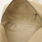 Chanel Choco Bar Wild Stitch CC Logo Mini Boston Bag Canvas Leather Beige Silver — view 8