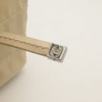 Chanel Choco Bar Wild Stitch CC Logo Mini Boston Bag Canvas Leather Beige Silver — view 7