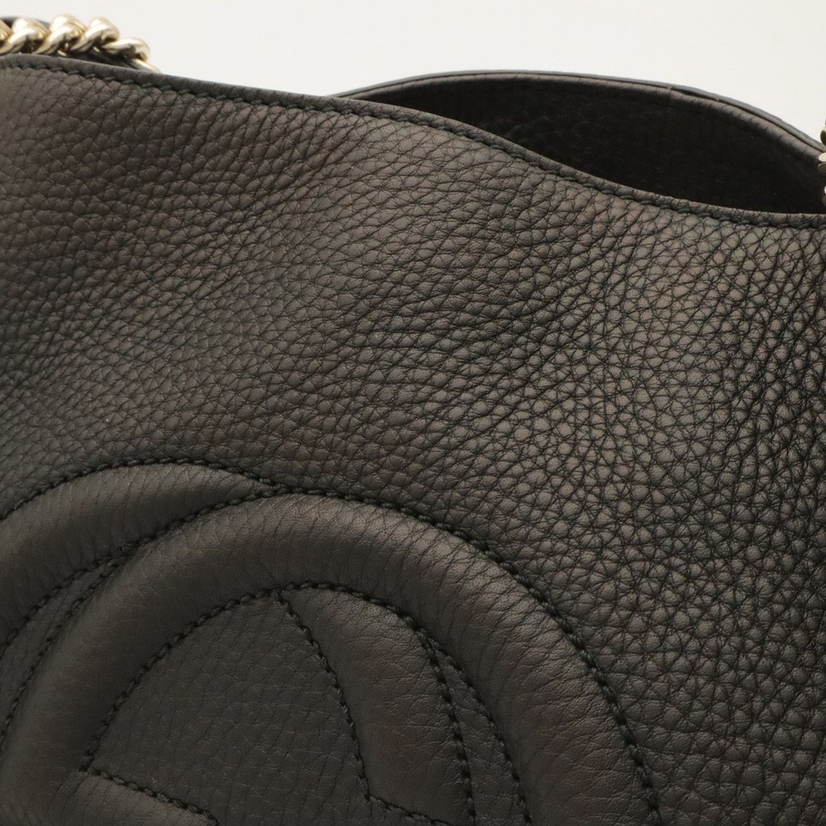 Gucci Soho Interlocking G Logo Chain Shoulder Bag Tote Tassel Charm Leather — view 4