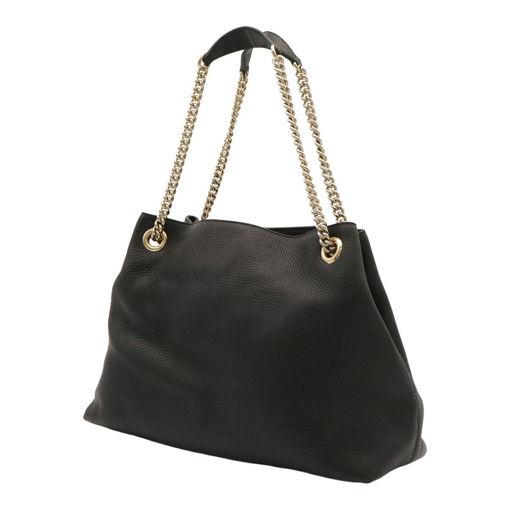 Gucci Soho Interlocking G Logo Chain Shoulder Bag Tote Tassel Charm Leather — view 2