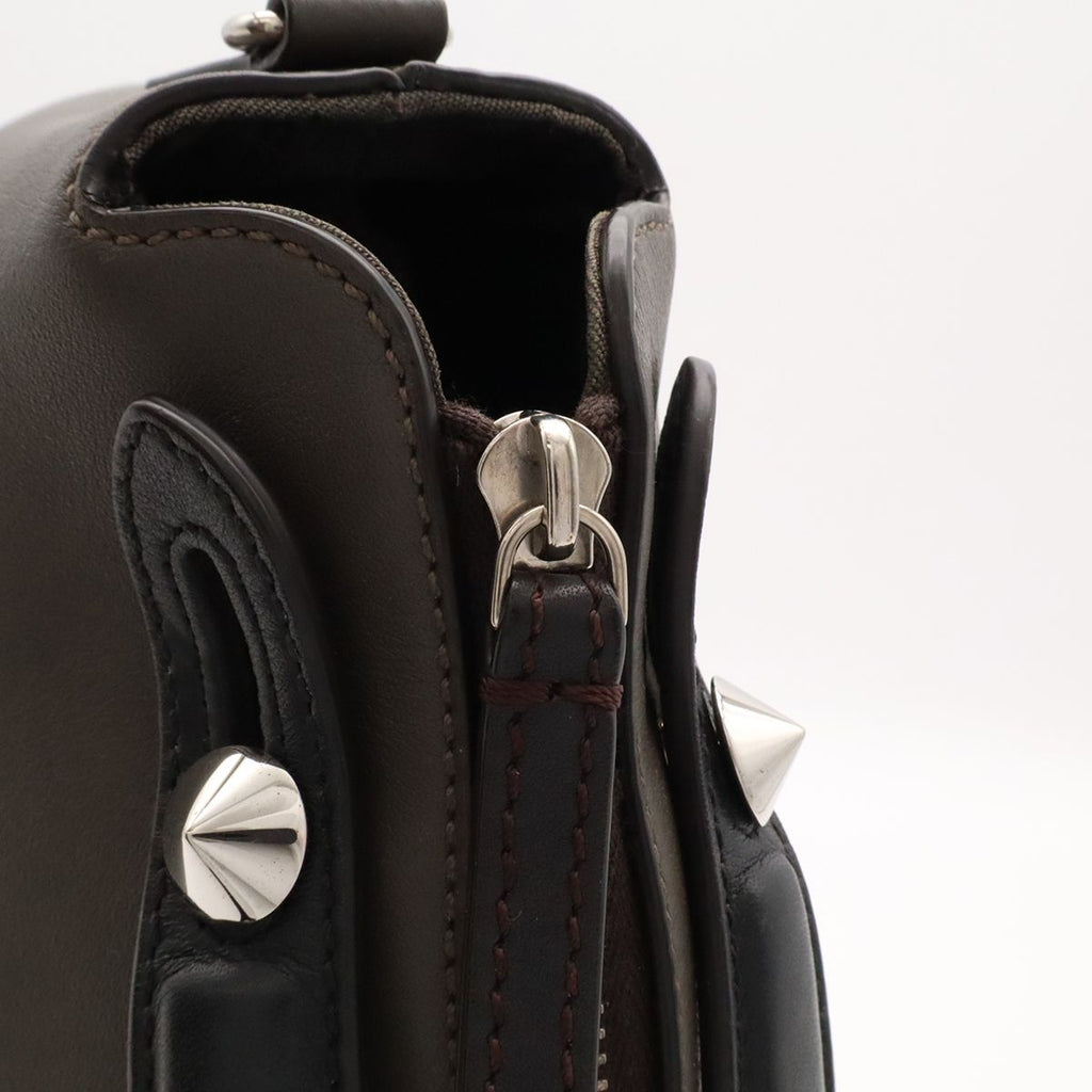 Fendi by the Way Medium 2-Way Shoulder Bag Leather Gray Black Silver — view 6