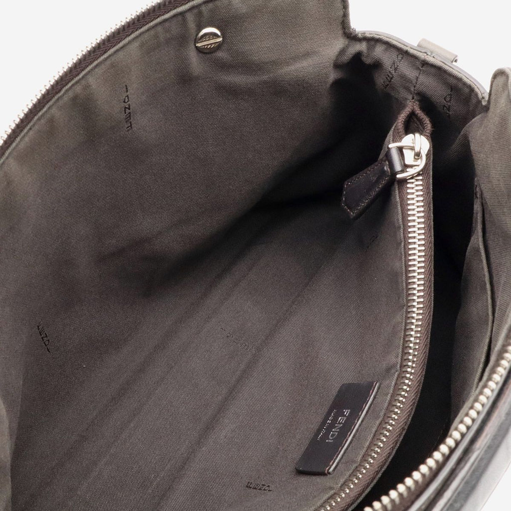 Fendi by the Way Medium 2-Way Shoulder Bag Leather Gray Black Silver — view 7