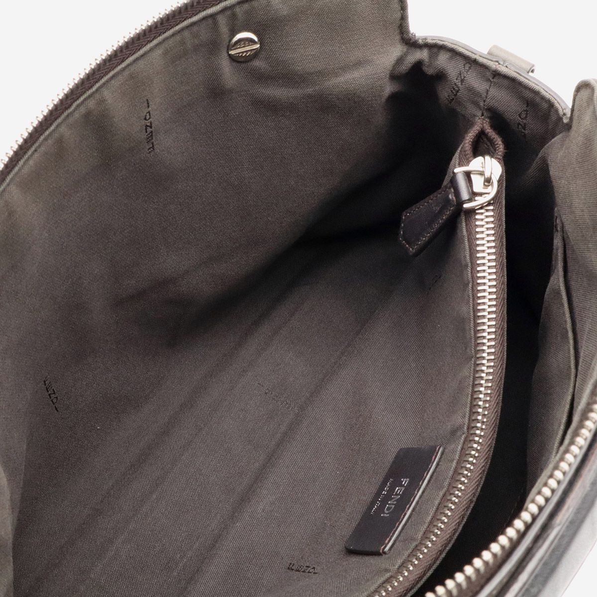 Fendi by the Way Medium 2-Way Shoulder Bag Leather Gray Black Silver — view 7