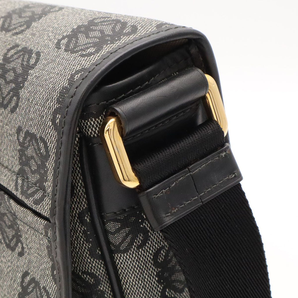 Loewe Repeat Anagram Flap Shoulder Bag Crossbody Leather Black Gold — view 5