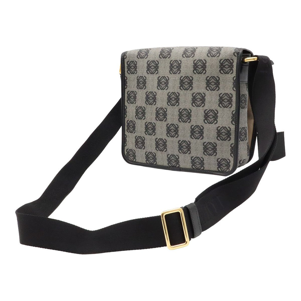 Loewe Repeat Anagram Flap Shoulder Bag Crossbody Leather Black Gold — view 2