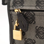 Loewe Repeat Anagram Flap Shoulder Bag Crossbody Leather Black Gold — view 6