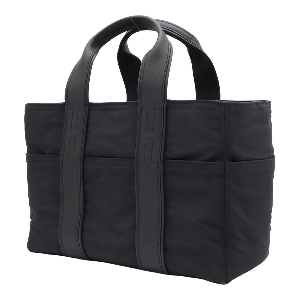 Hermes Acapulco PM Tote Bag Nylon Leather Black Silver — view 2