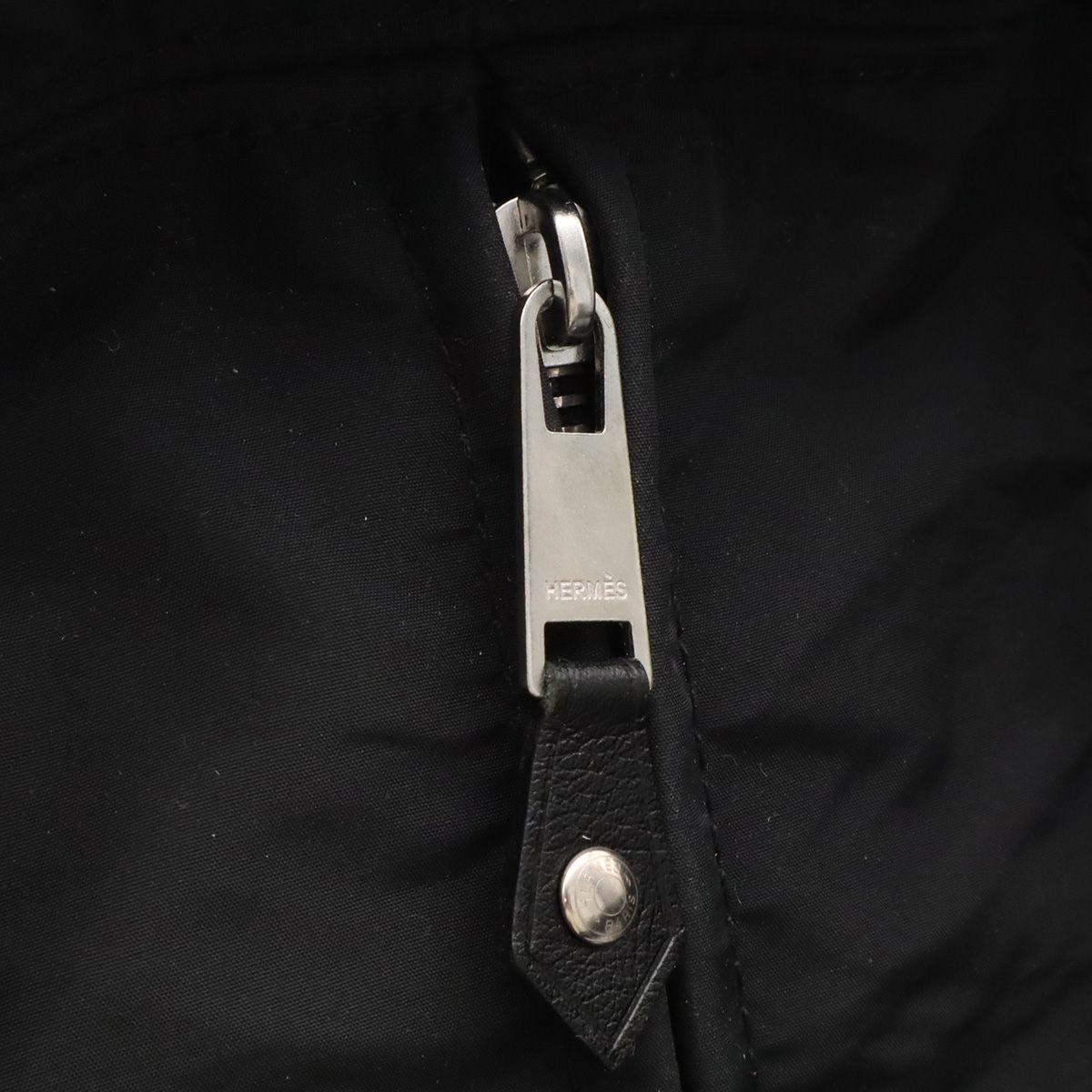 Hermes Acapulco PM Tote Bag Nylon Leather Black Silver — view 5