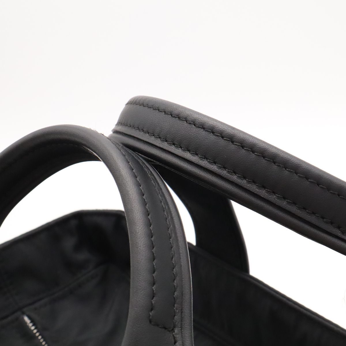 Hermes Acapulco PM Tote Bag Nylon Leather Black Silver — view 4