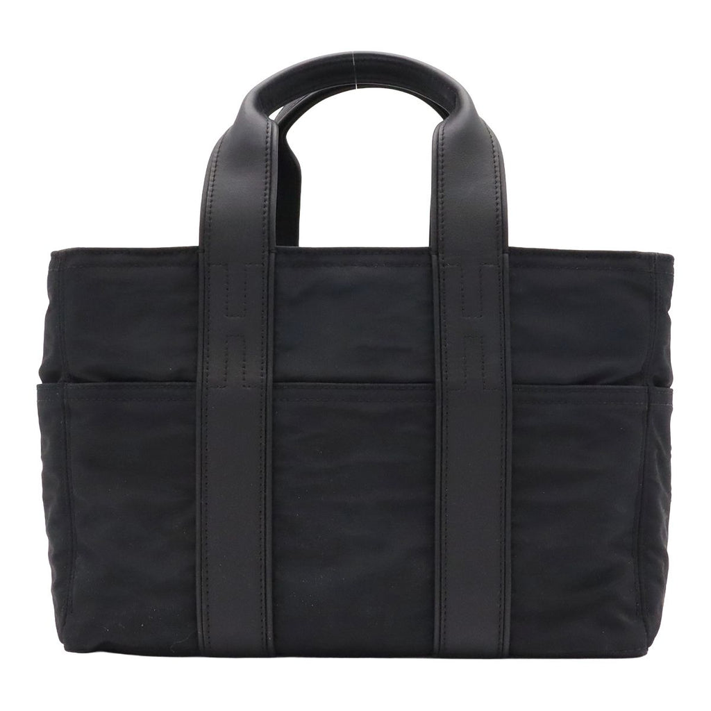 Hermes Acapulco PM Tote Bag Nylon Leather Black Silver