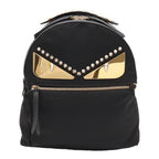 Fendi Bugs Monster Backpack Leather Nylon Black Gold