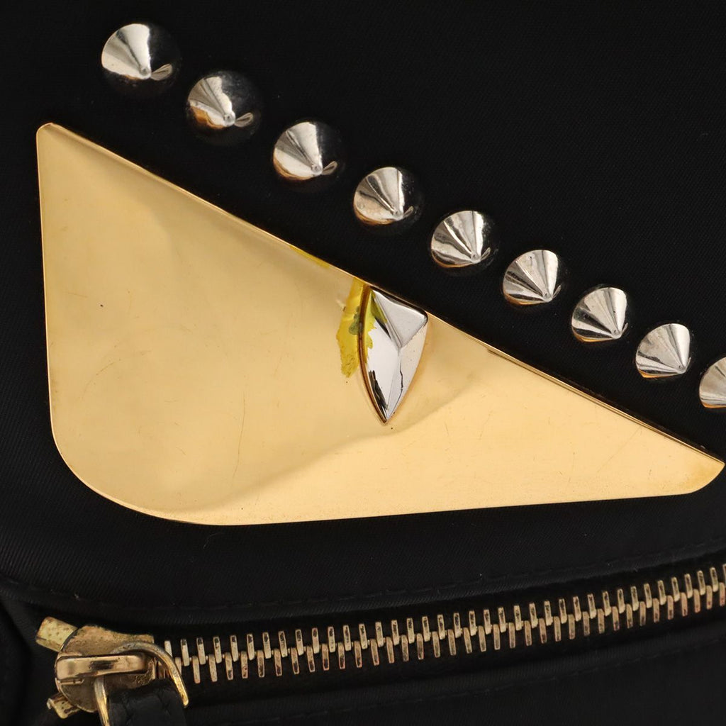 Fendi Bugs Monster Backpack Leather Nylon Black Gold — view 7