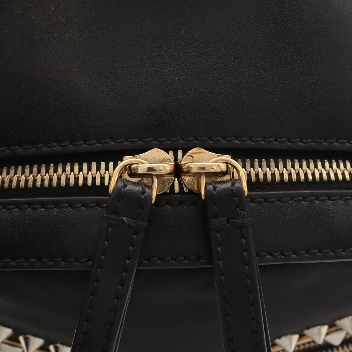 Fendi Bugs Monster Backpack Leather Nylon Black Gold — view 6