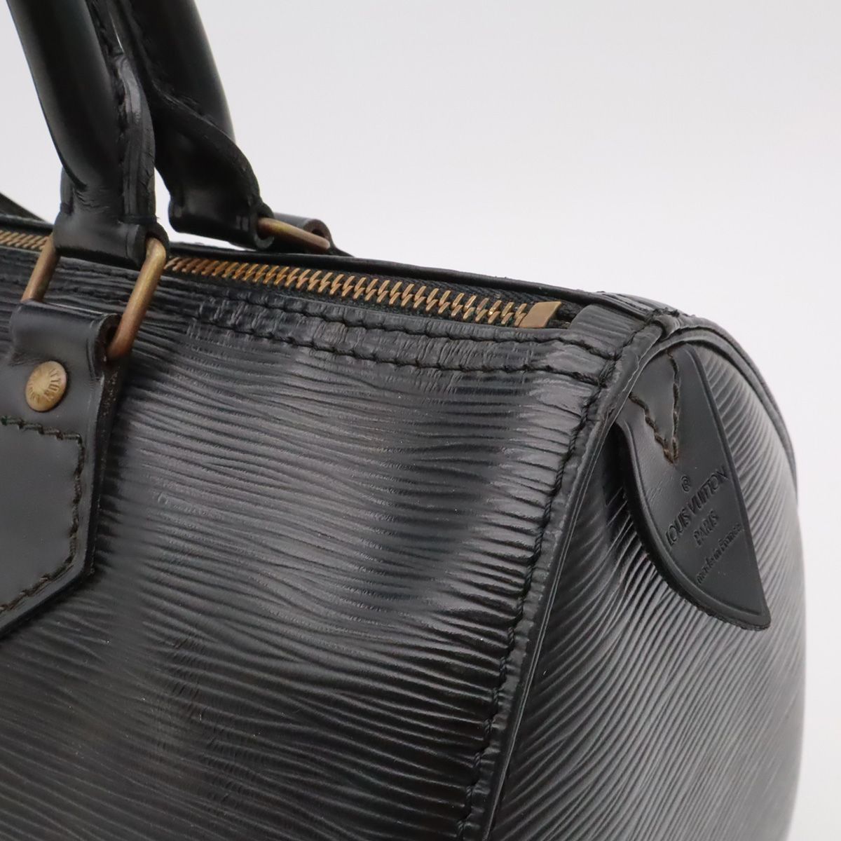 Louis Vuitton Epi Speedy 25 Mini Boston Bag Leather Noir Black Gold — view 8