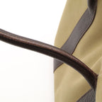 Hermes Garden Party PM Tote Bag Canvas Leather Khaki Dark Brown Silver — view 5