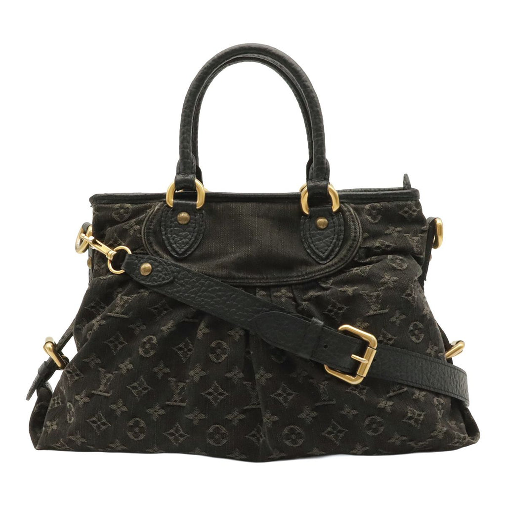 Louis Vuitton Monogram Denim Neo Cabby MM Tote 2-Way Shoulder Bag Noir