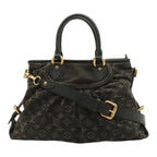 Louis Vuitton Monogram Denim Neo Cabby MM Tote 2-Way Shoulder Bag Noir
