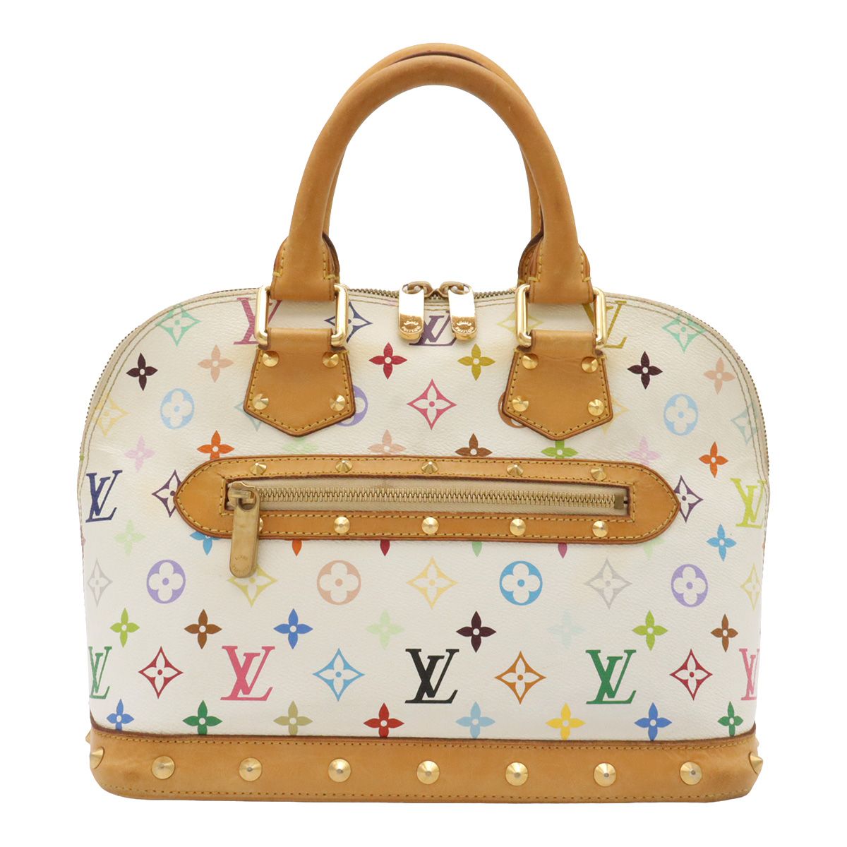 Louis Vuitton Monogram Multicolor Alma Handbag Blanc White