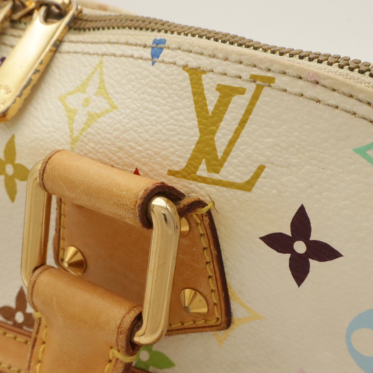 Louis Vuitton Monogram Multicolor Alma Handbag Blanc White — view 4