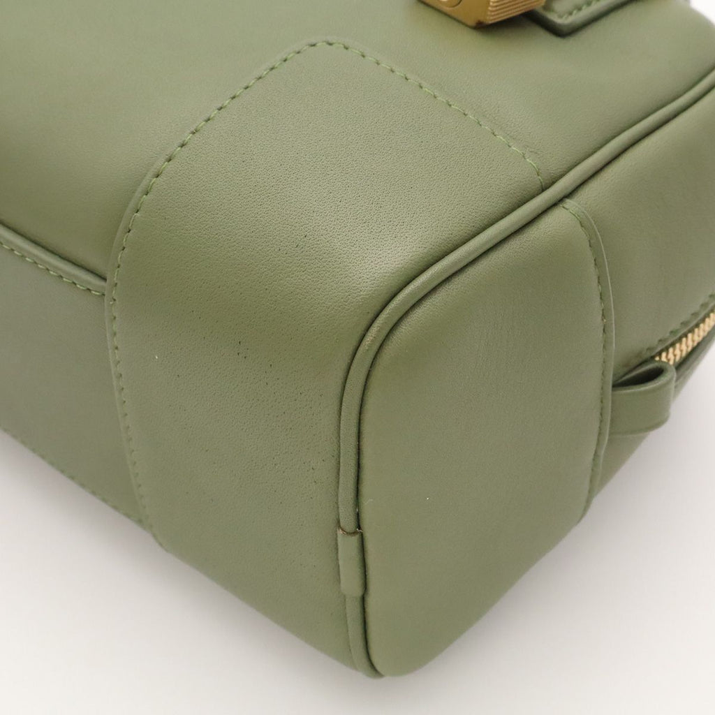 Loewe Amazona 16 Square Anagram Mini Bag 2-Way Leather Green Gold — view 3