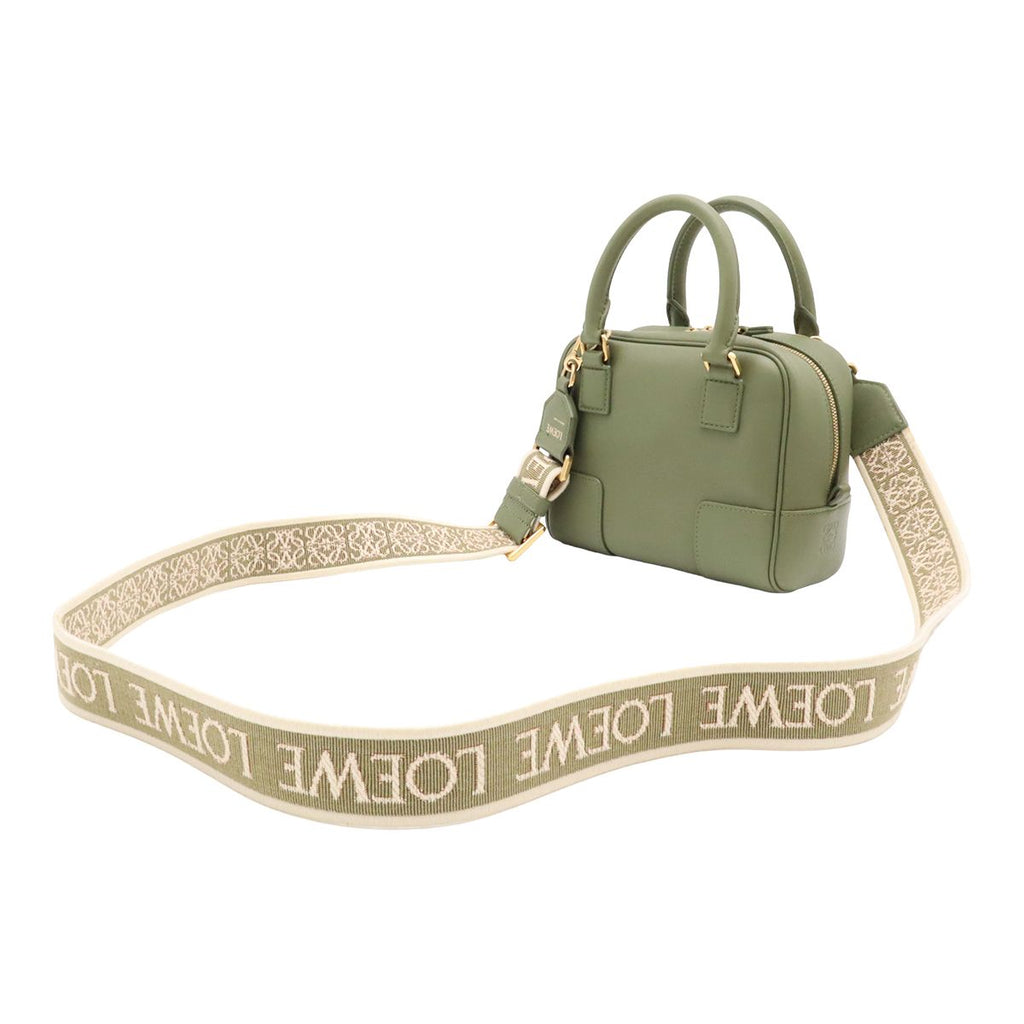 Loewe Amazona 16 Square Anagram Mini Bag 2-Way Leather Green Gold — view 2