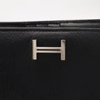Hermes Bearn Compact Bifold Wallet Leather Black Silver — view 4