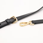 Prada 2-Way Shoulder Bag Crossbody Gathered Nylon Leather Nero Black Gold — view 5