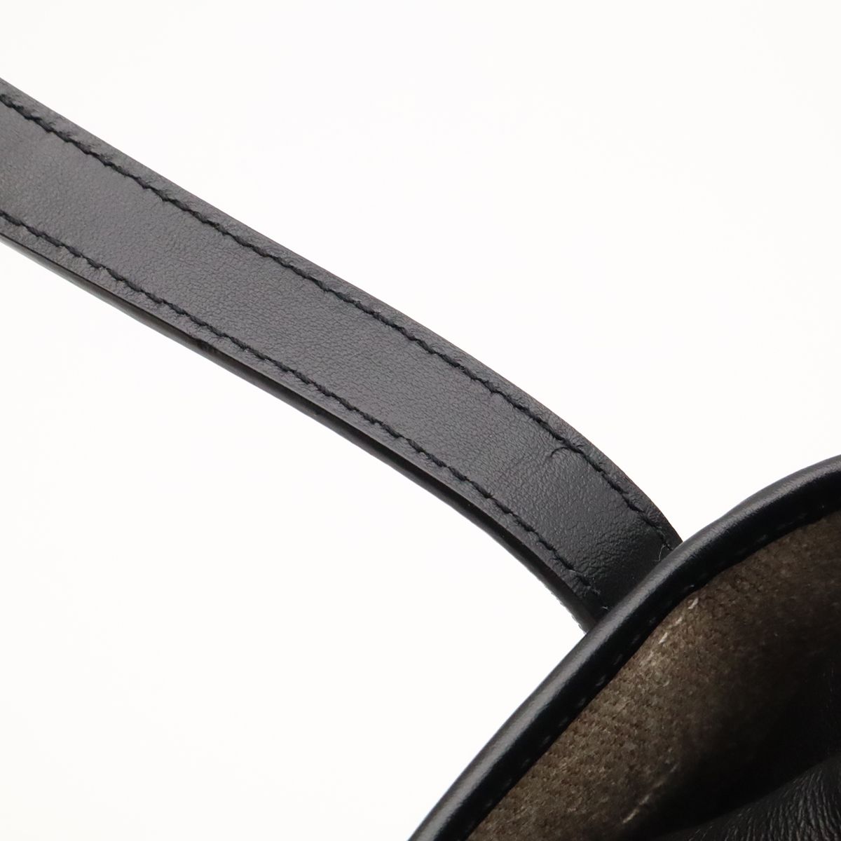 Saint Laurent Paris YSL Teddy Tote Bag Drawstring Leather Natural Black — view 4
