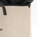 Saint Laurent Paris YSL Teddy Tote Bag Drawstring Leather Natural Black — view 5