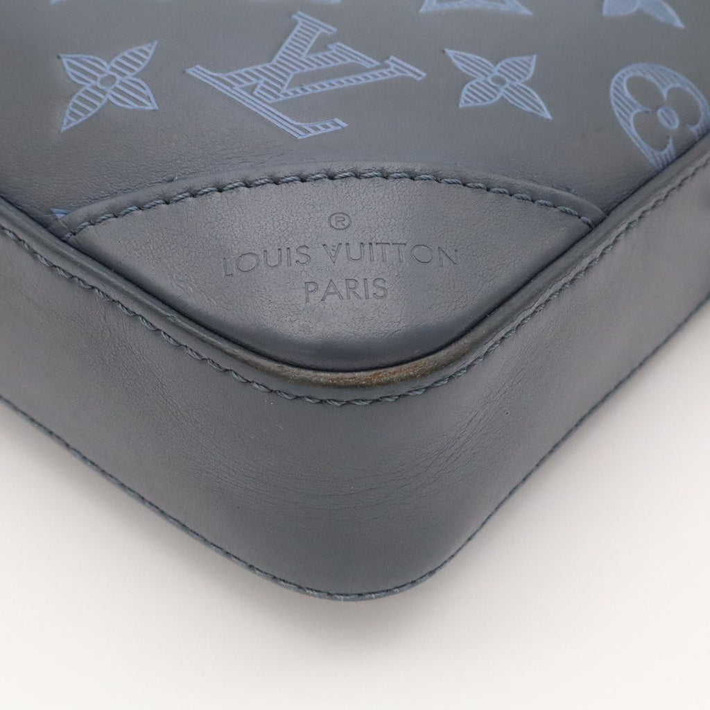 Louis Vuitton Monogram Shadow Duo Messenger Shoulder Bag Navy Blue Coin — view 3