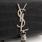 Saint Laurent Paris YSL Kate Monogram Chain Shoulder Bag Croco Embossed Leather — view 5