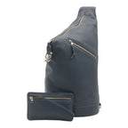 Loewe Anton Sling Belt Bag Crossbody Leather Blue Silver