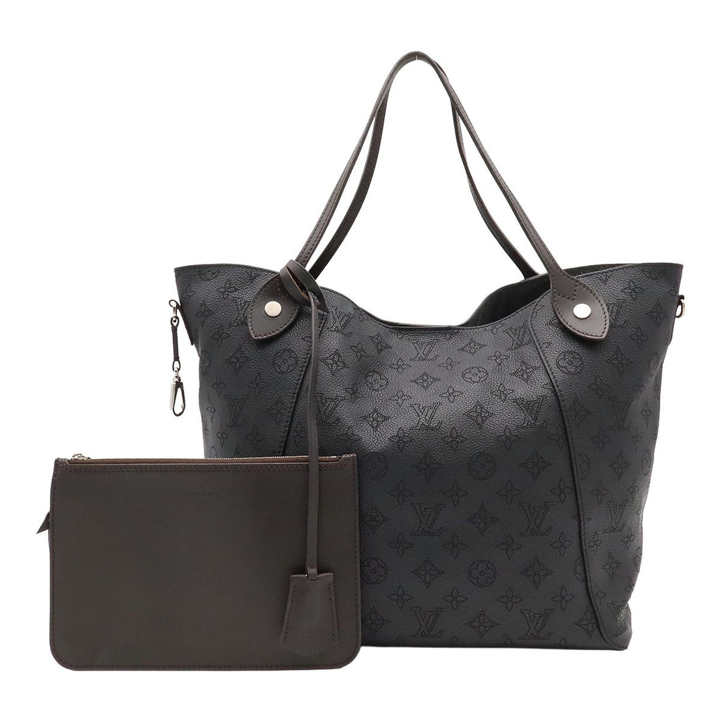 Louis Vuitton Monogram Mahina Hina MM Tote Shoulder Bag Leather Noir Black