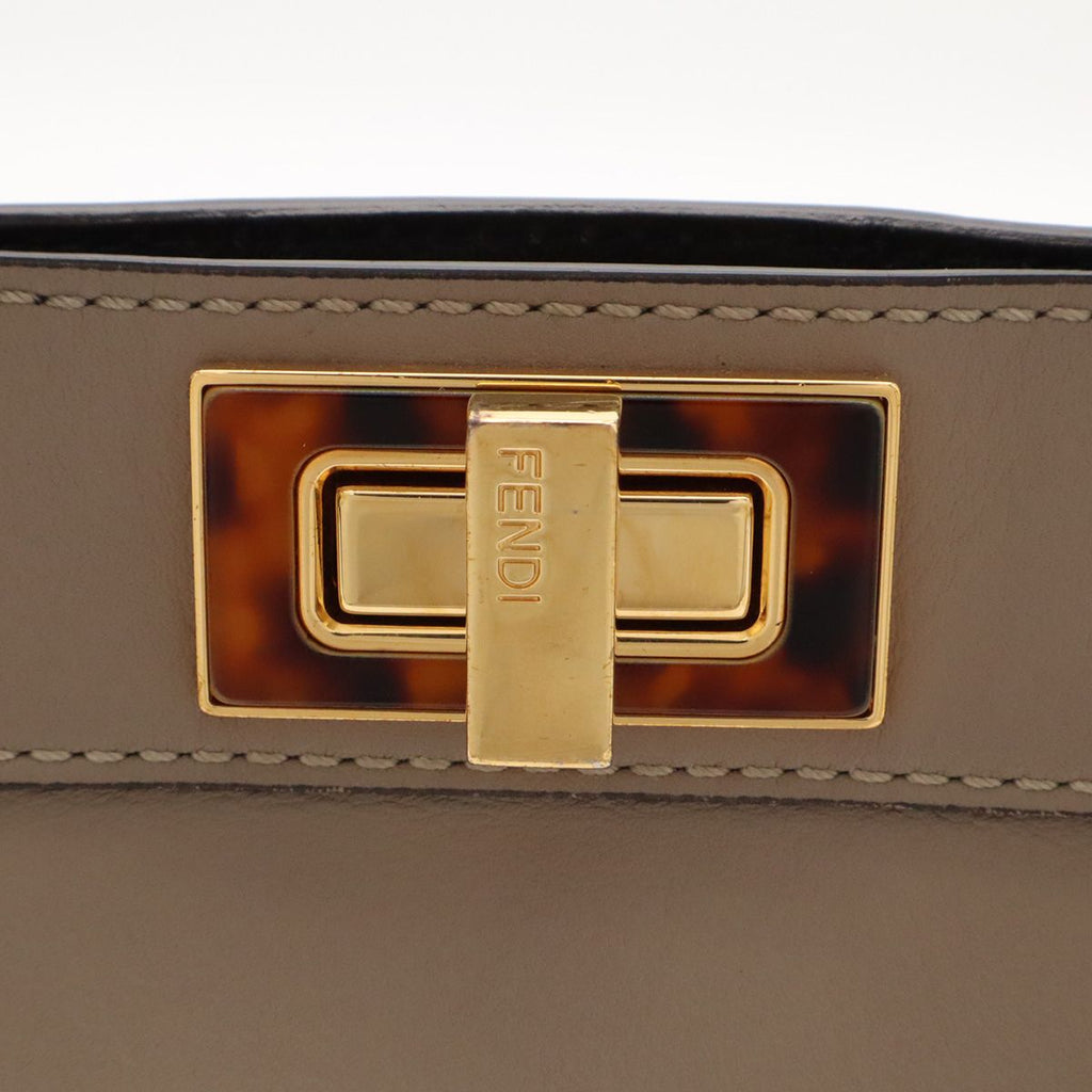 Fendi Peekaboo ISeeU Small Mini Bag 2-Way Leather Dove Gray Greige — view 6
