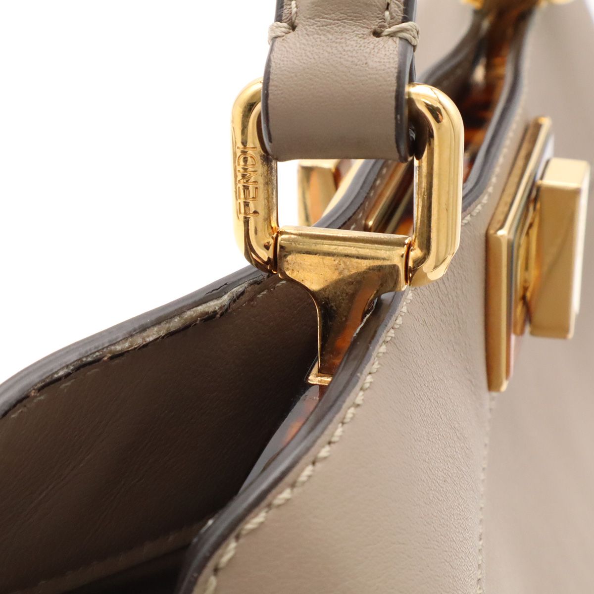 Fendi Peekaboo ISeeU Small Mini Bag 2-Way Leather Dove Gray Greige — view 7