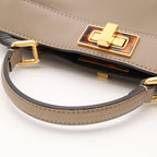 Fendi Peekaboo ISeeU Small Mini Bag 2-Way Leather Dove Gray Greige — view 4