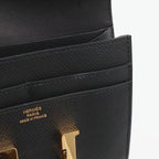 Hermes Constance Compact Wallet Bifold Veau Epsom Black Gold — view 6