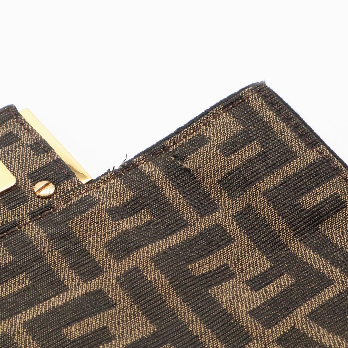 Fendi Zucca Pattern FF Motif Bucket Small 2-Way Shoulder Bag Nylon Canvas Khaki — view 7