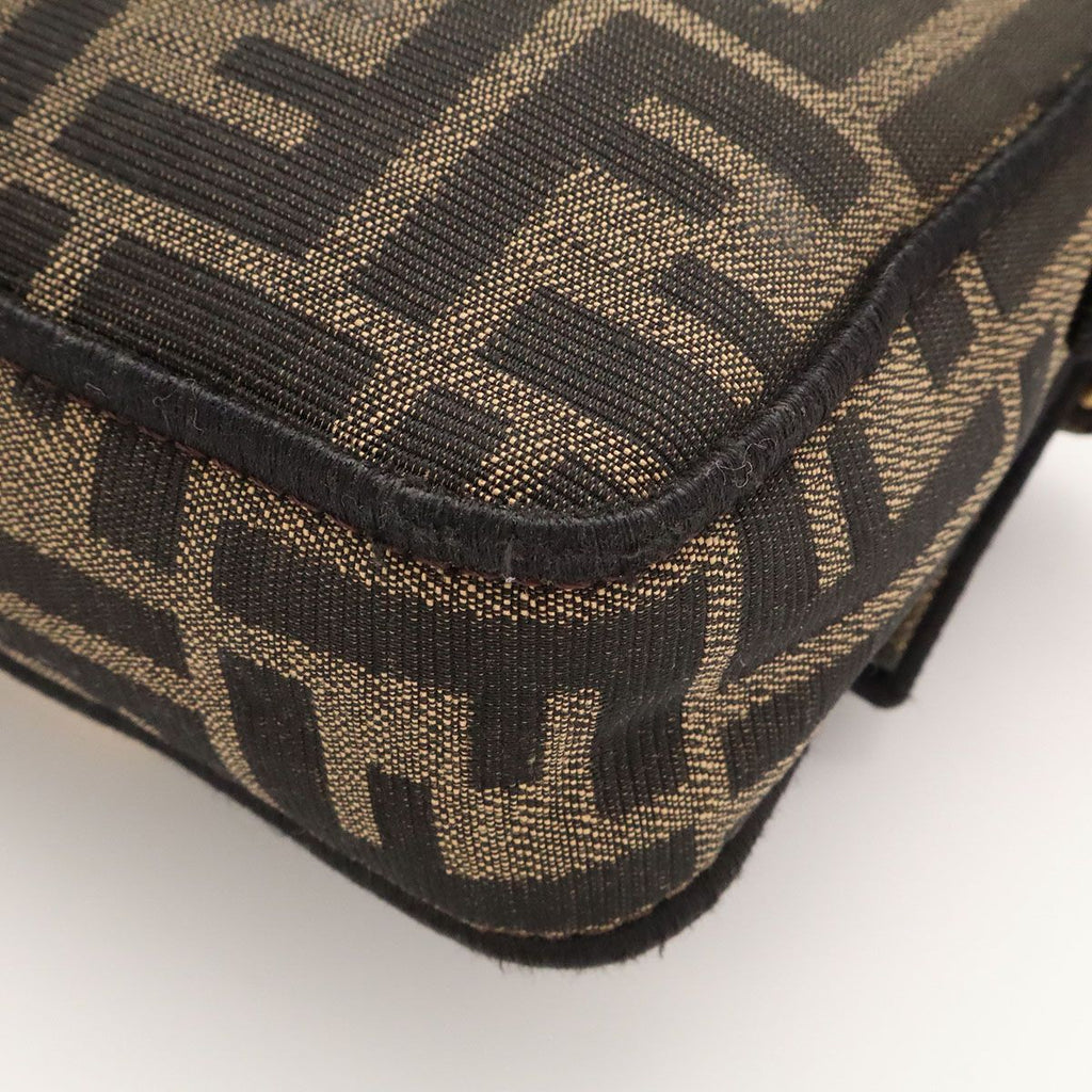 Fendi Zucca Pattern FF Motif Bucket Small 2-Way Shoulder Bag Nylon Canvas Khaki — view 3