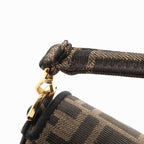 Fendi Zucca Pattern FF Motif Bucket Small 2-Way Shoulder Bag Nylon Canvas Khaki — view 4